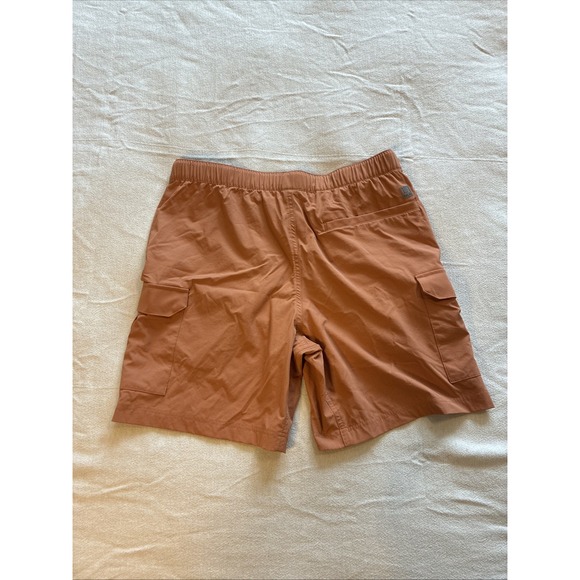 Huk Men's Shorts Medium Orange Cargo Creekbed Pull on Buckle Gorpcore Hiking - Picture 7 of 14